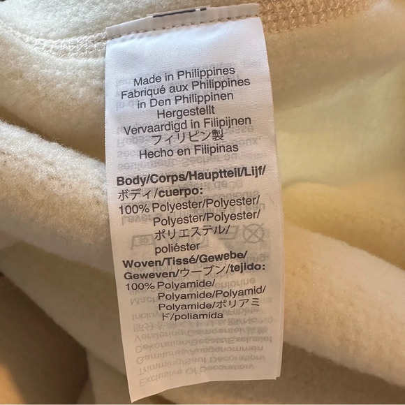 J Crew Vintage Fleece Polartec Sherpa Half Zip Pullover White/Navy Women’s Large - Picture 5 of 5